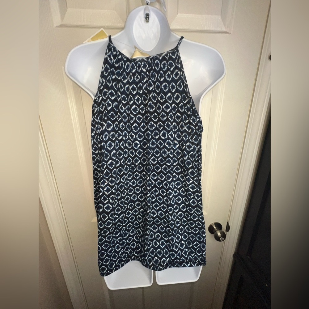 NWT Michael Kors MK Women’s Small Navy Cold Shoulder Long Sleeve Blouse Top S - Picture 5 of 15
